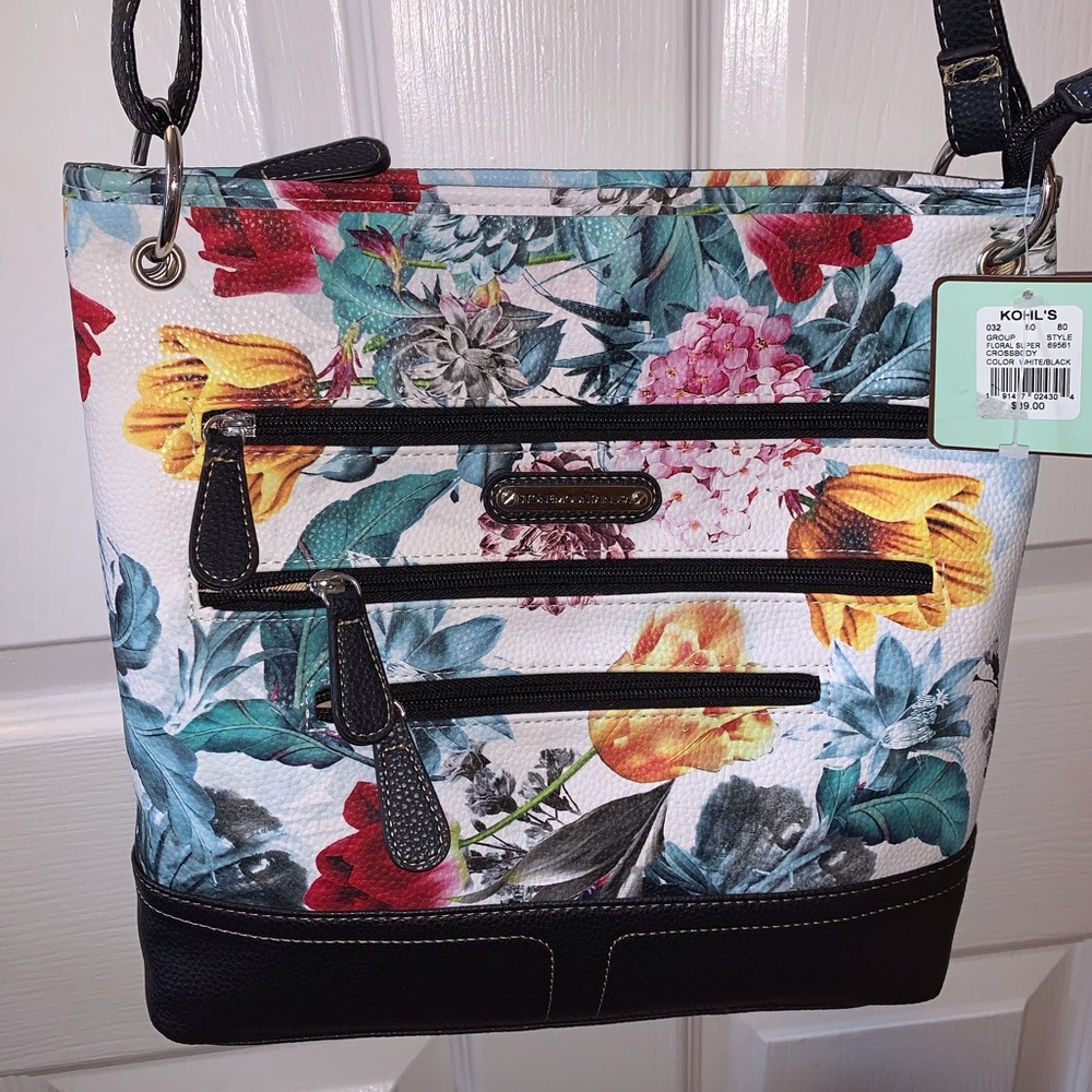 NWT Stone Mountain Leather Floral Crossbody